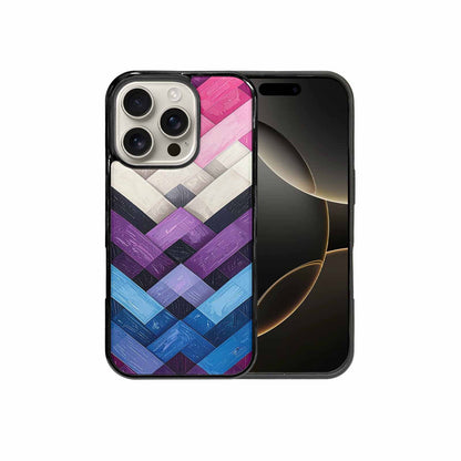 iPhone 16 Pro Case — Genderfluid Flag Color Theme Small Rainbow, Custom Designed Case Cover