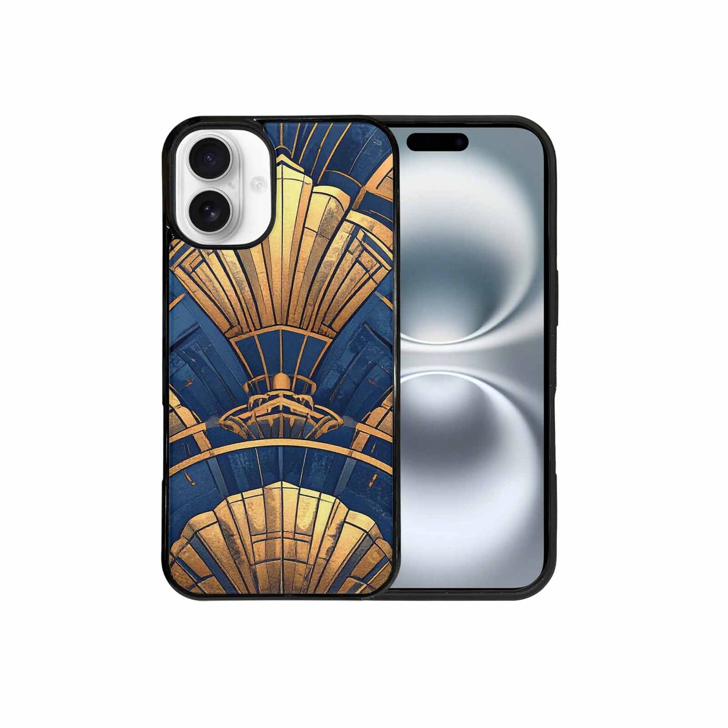 iPhone 16 Plus Case — Art Deco Illustration Pattern, Custom Print Case Cover