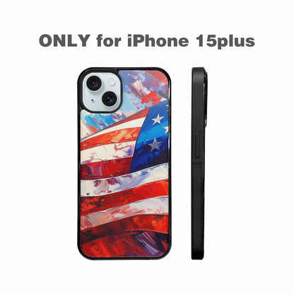 iPhone 15 Plus Case — Usa Flag Stars And Stripes Art, Custom Phone Case