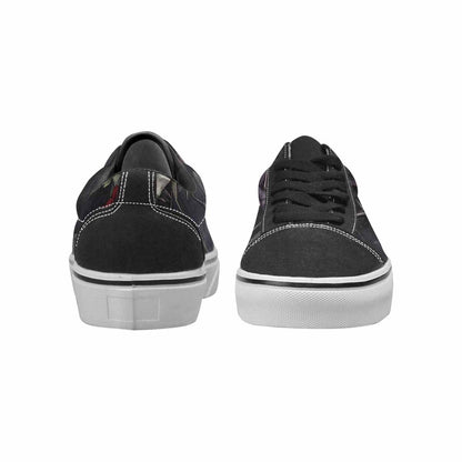 MEN'S Black Gothic Rose Canvas Lace-Up Cottagecore Custom Sneakers