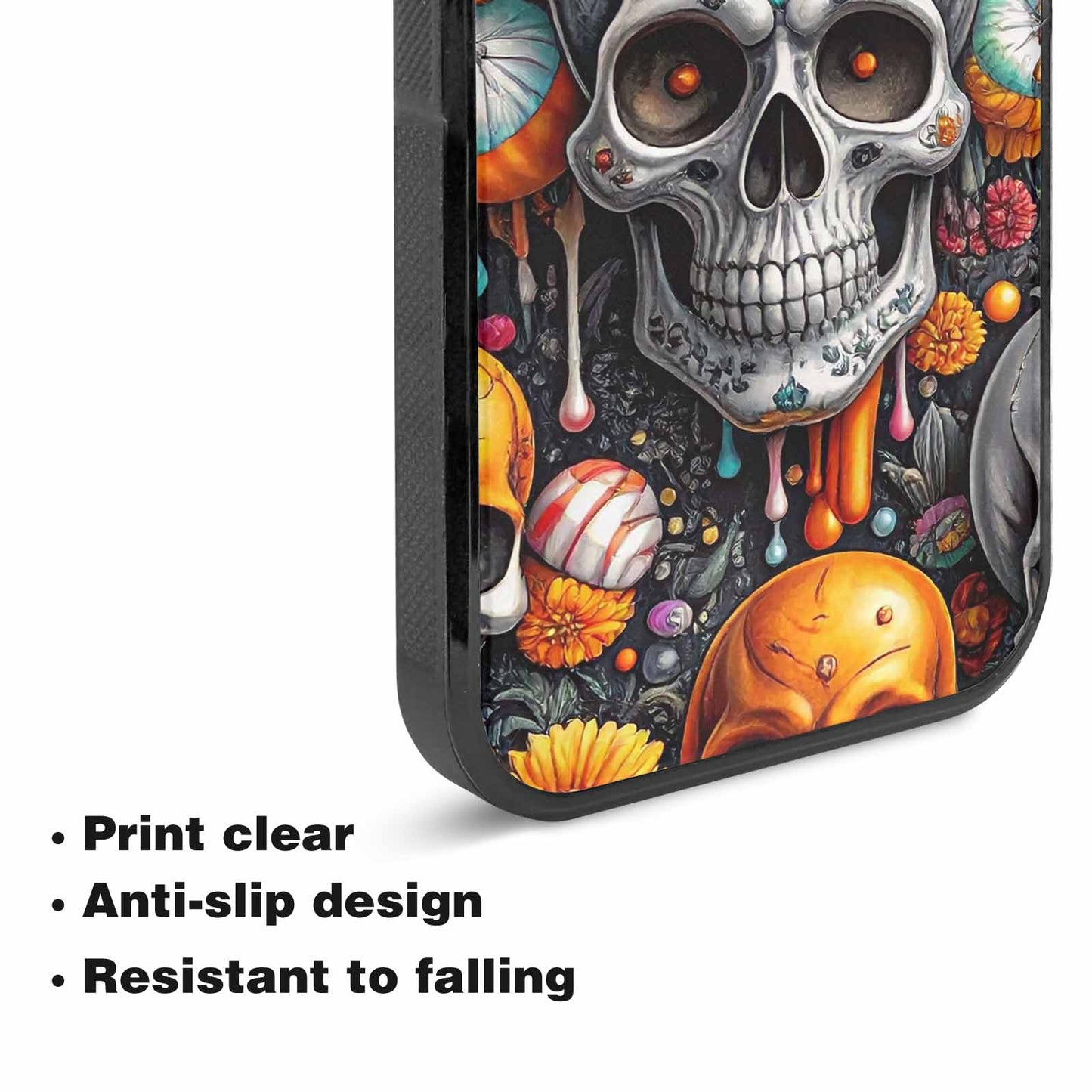 iPhone 15 Case — Greyscale Black And White Dark Black, Unique Phone Case Design