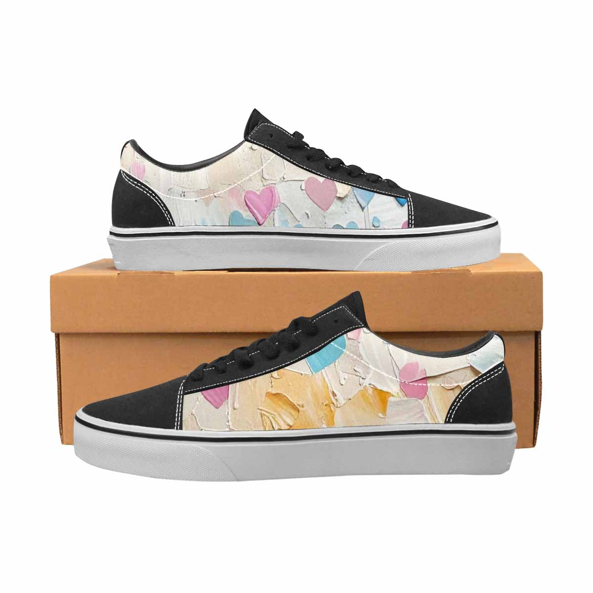 WOMEN'S Transgender Pride Flag Lace-Up Canvas Kaleidoscope Custom Sneakers