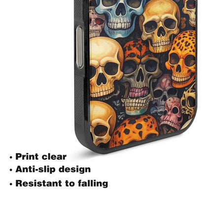 iPhone 16 Pro Case — Skulls Pattern Hundreds Of Sma, Custom Made Phone Cover
