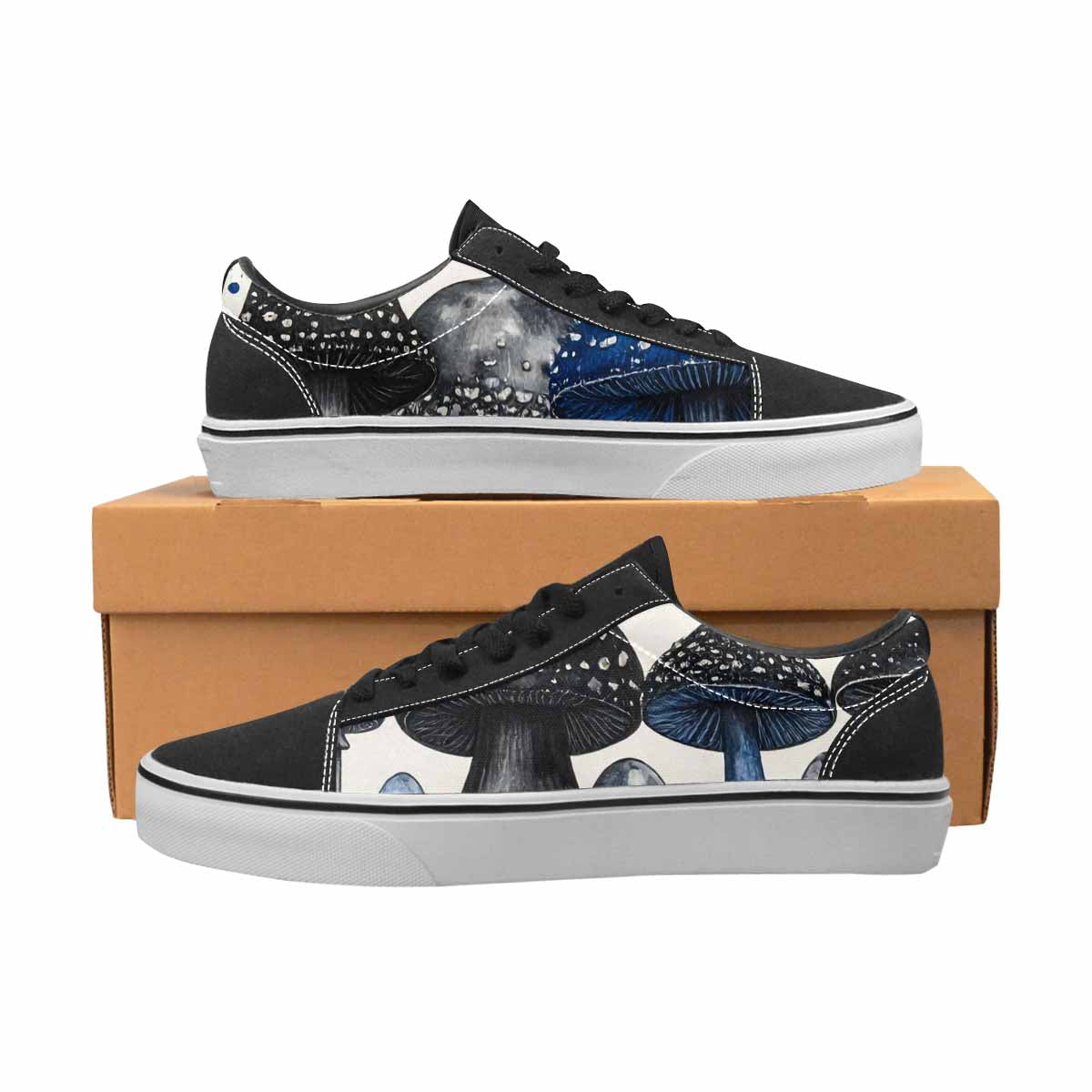 WOMEN'S Mushrooms (general) Lace-Up Canvas Vibrant Chaos Custom Sneakers