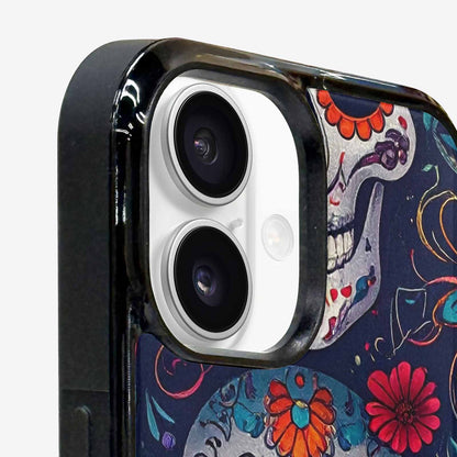 iPhone 16 Case — Day Dead Sugar Skull Art 100s, Custom Art Phone Cover