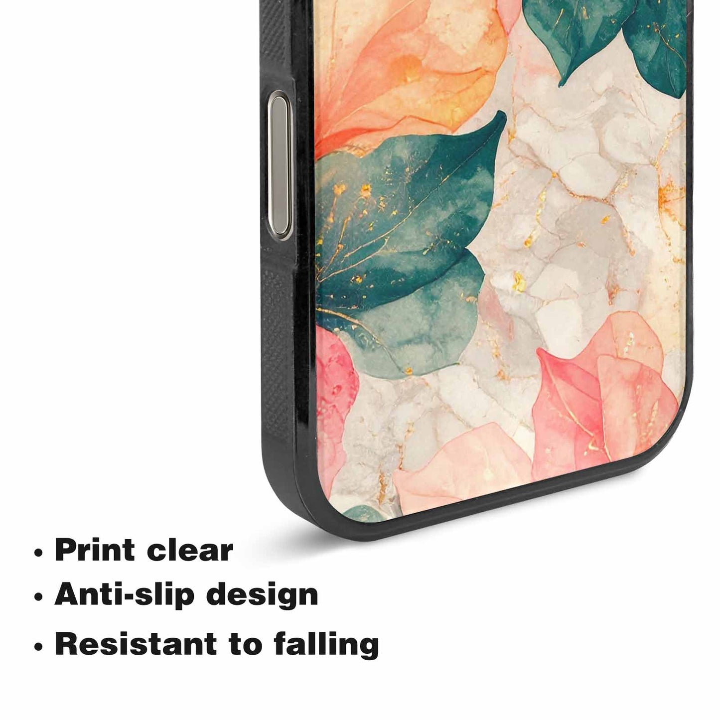 iPhone 16 Pro Max Case — Marble Floral, Custom Phone Case