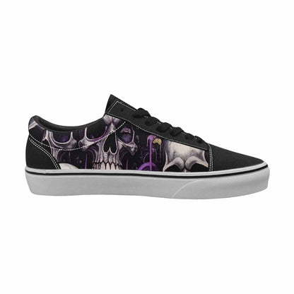 WOMEN'S Rainbow From Skull S Lace-Up Canvas Surreal Custom Shoes