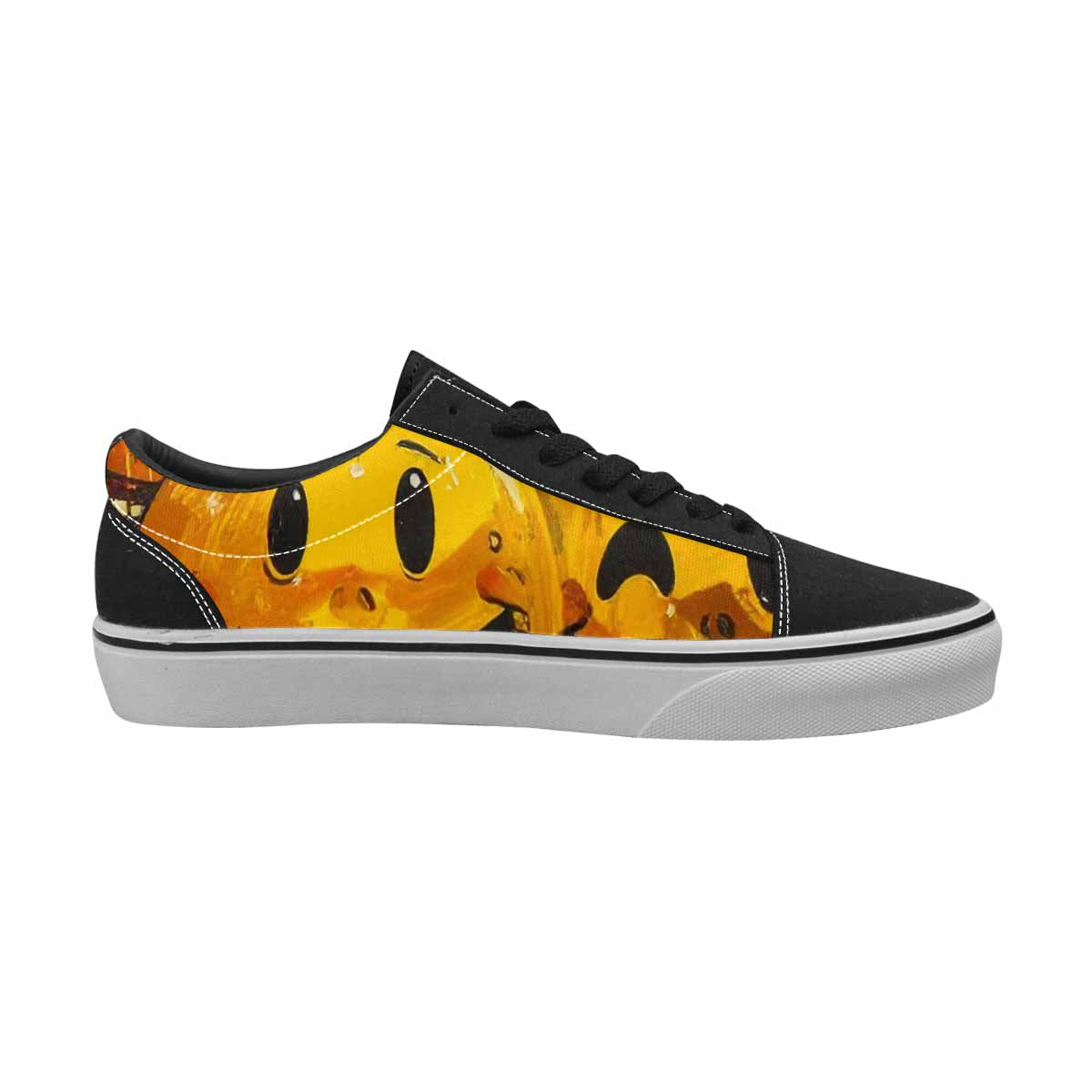 WOMEN'S Melting Moon Smiley  Lace-Up Canvas Dreamcore Custom Shoes