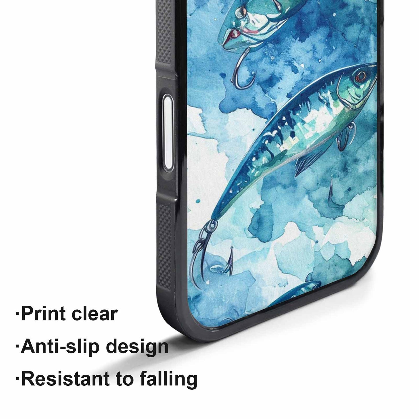 iPhone 17 Pro Max Case — Fishing Lure And Hook Watercolor Abstract, Original Design Phone Case