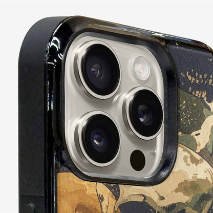 iPhone 16 Pro Max Case — Military Camo Texture Combined With Distressed, Personalized Phone Case