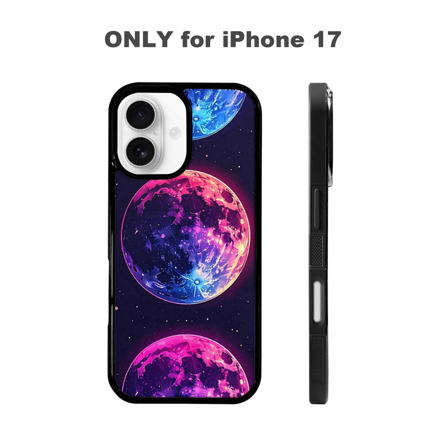 iPhone 17 Case — Neon Winter Moon Cartoon Cute, Custom Art Phone Cover