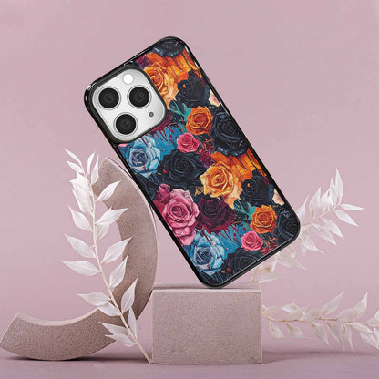 iPhone 15 Pro Max Case — Gothic Rose Gothic Roses Pattern Hundreds, Personalized Phone Case