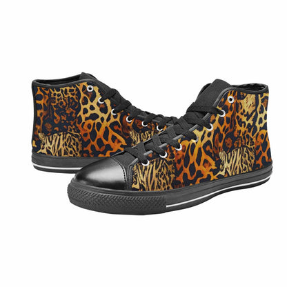 MEN'S Animal Print High Top Canvas Wallpaper Art Shoes