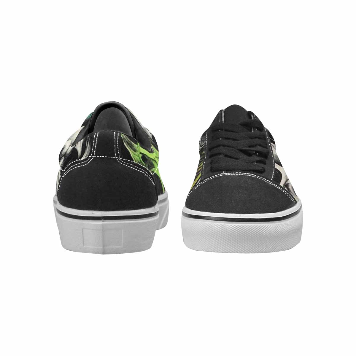 WOMEN'S Rainbow From Skull S Lace-Up Canvas Grunge Shoes