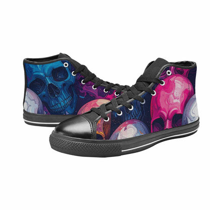 MEN'S Marble Skull High Top Canvas Cottagecore Custom Sneakers