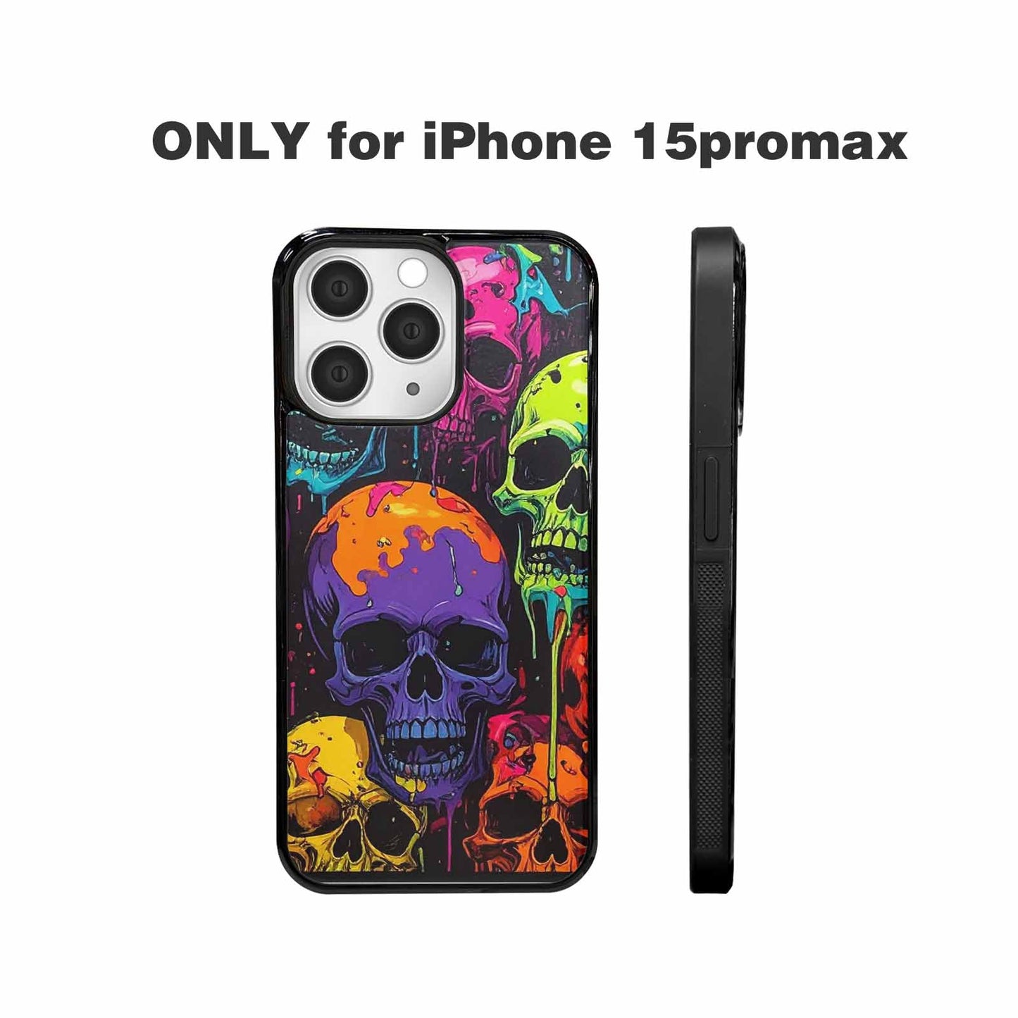 iPhone 15 Pro Max Case — Vibrant Camo 1000\'s Of Skeletons Neon, Original Design Phone Case