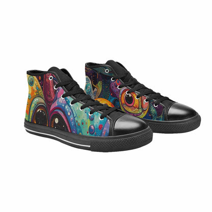 WOMEN'S Cartoon Alien Characters High Top Canvas Surreal Sneakers