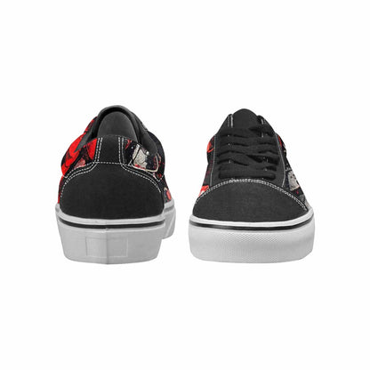 WOMEN'S Reptile Scale Lace-Up Canvas Vibrant Chaos Custom Sneakers