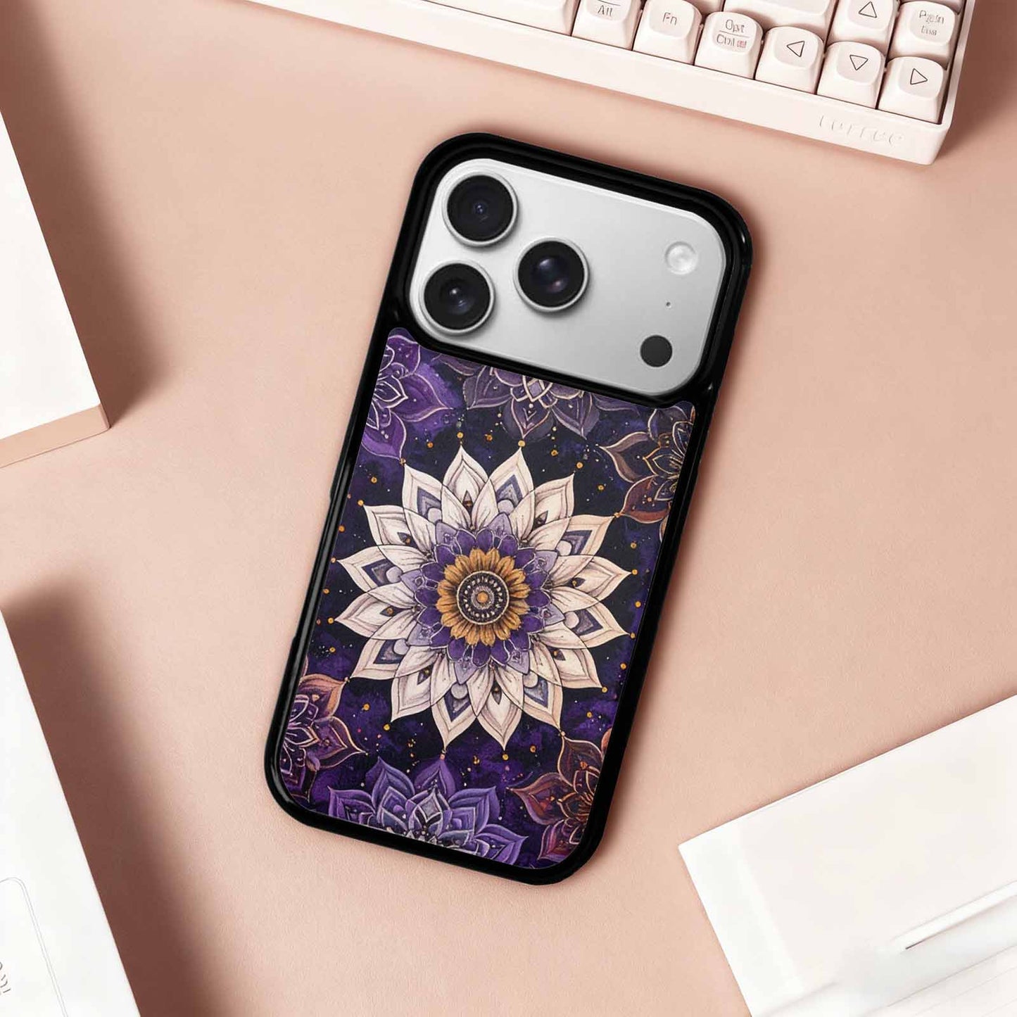 iPhone 17 Pro Case — Small Mandala Pattern Randomly Varying Floral, Custom Designed Case Cover