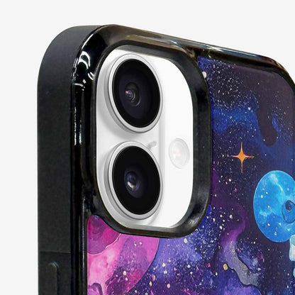 iPhone 16 Plus Case — Cosmic Creature And Object Mashup Pattern, Custom Phone Case