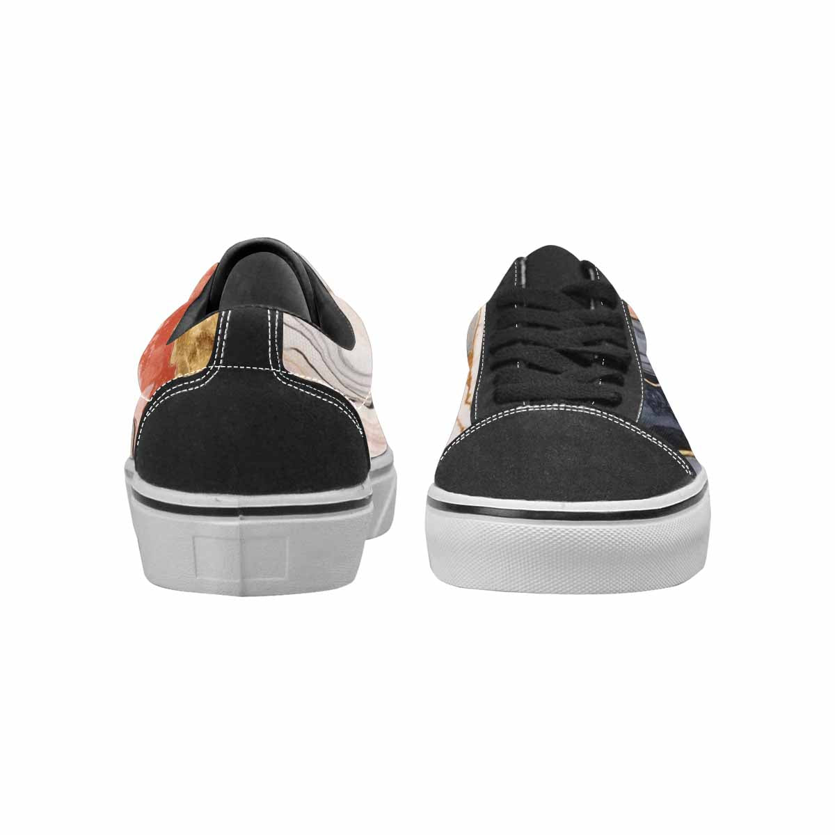 WOMEN'S Marble Vein Lace-Up Canvas Dark Academia Custom Sneakers