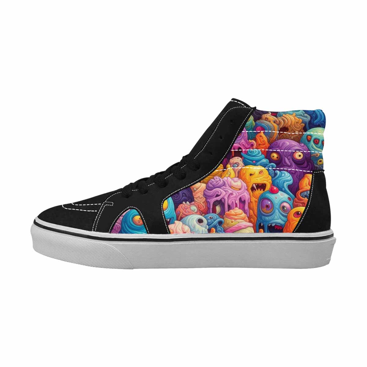 MEN'S Melting Ice Cream Monster High Top Canvas Vibrant Chaos Sneakers