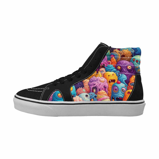 WOMEN'S Melting Ice Cream Monster High Top Canvas Vibrant Chaos Sneakers