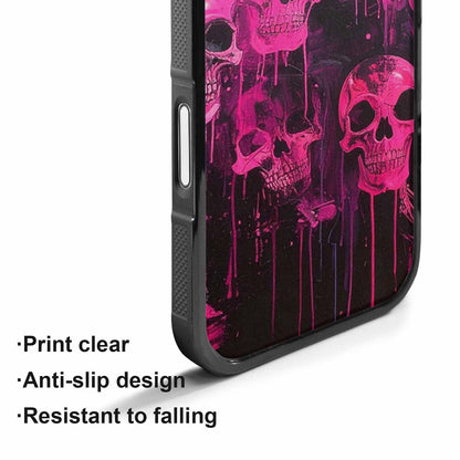 iPhone 17 Case — Skeletons Neon Pink Glowskelet Original Art, Custom Art Phone Cover