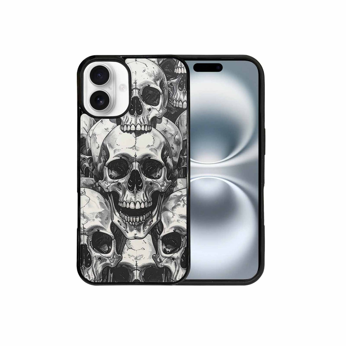 iPhone 16 Plus Case — Tessellated Human Skulls Custom, Custom Art Phone Cover
