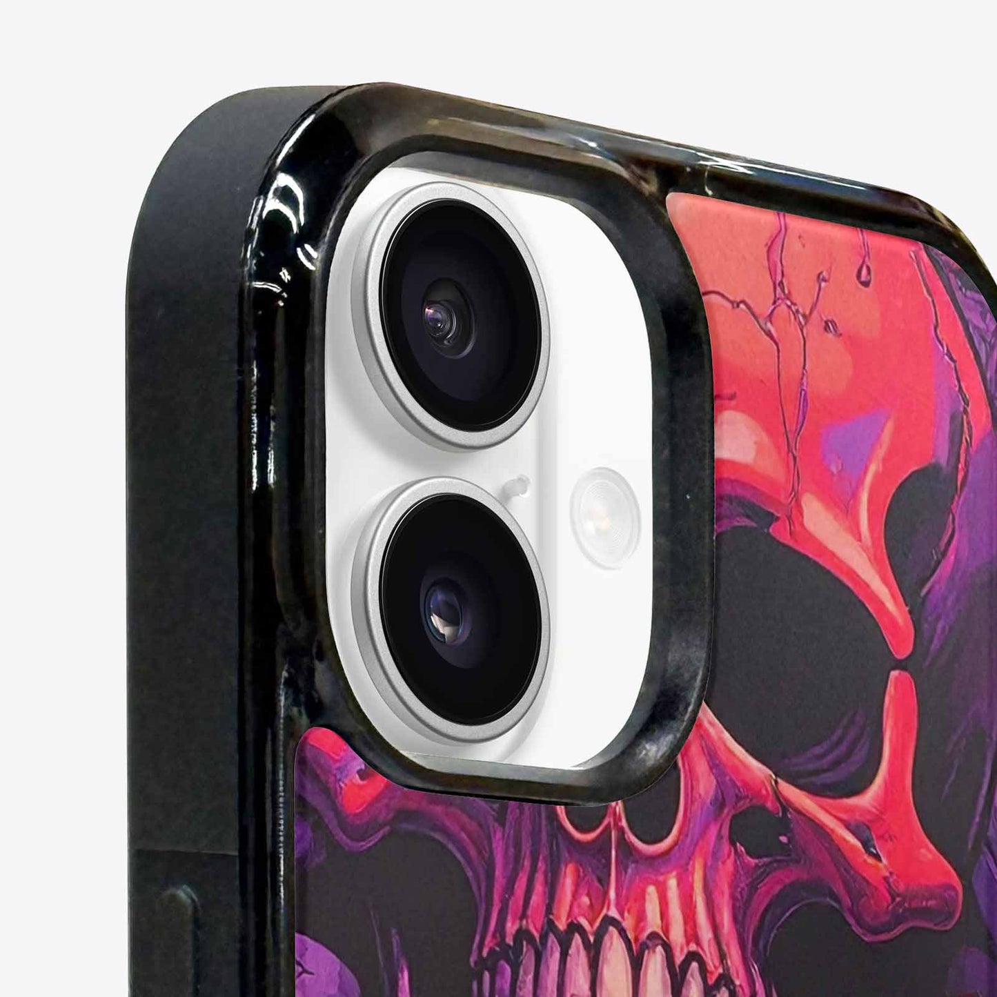 iPhone 16 Case — Red Purple Skeletons Neon Drip Melting, Custom Phone Case