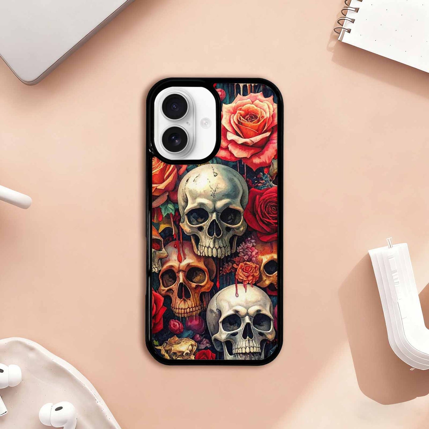iPhone 17 Case — Skulls And Rosesmelting Skulls A Gothic, Custom Art Phone Cover