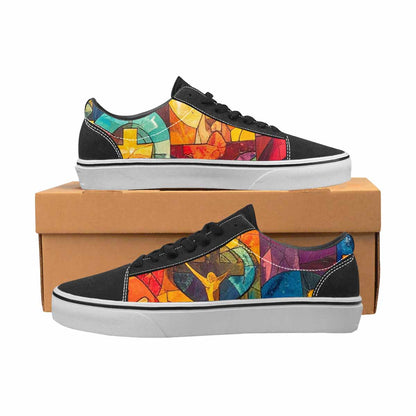 WOMEN'S Faith Cross Lace-Up Canvas Neon Fantasy Custom Shoes