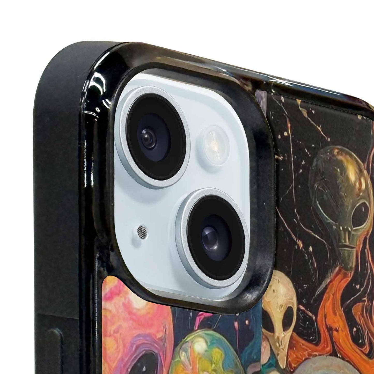iPhone 15 Plus Case — Aliens Marblealiens Pattern Onb, Custom Art Phone Cover