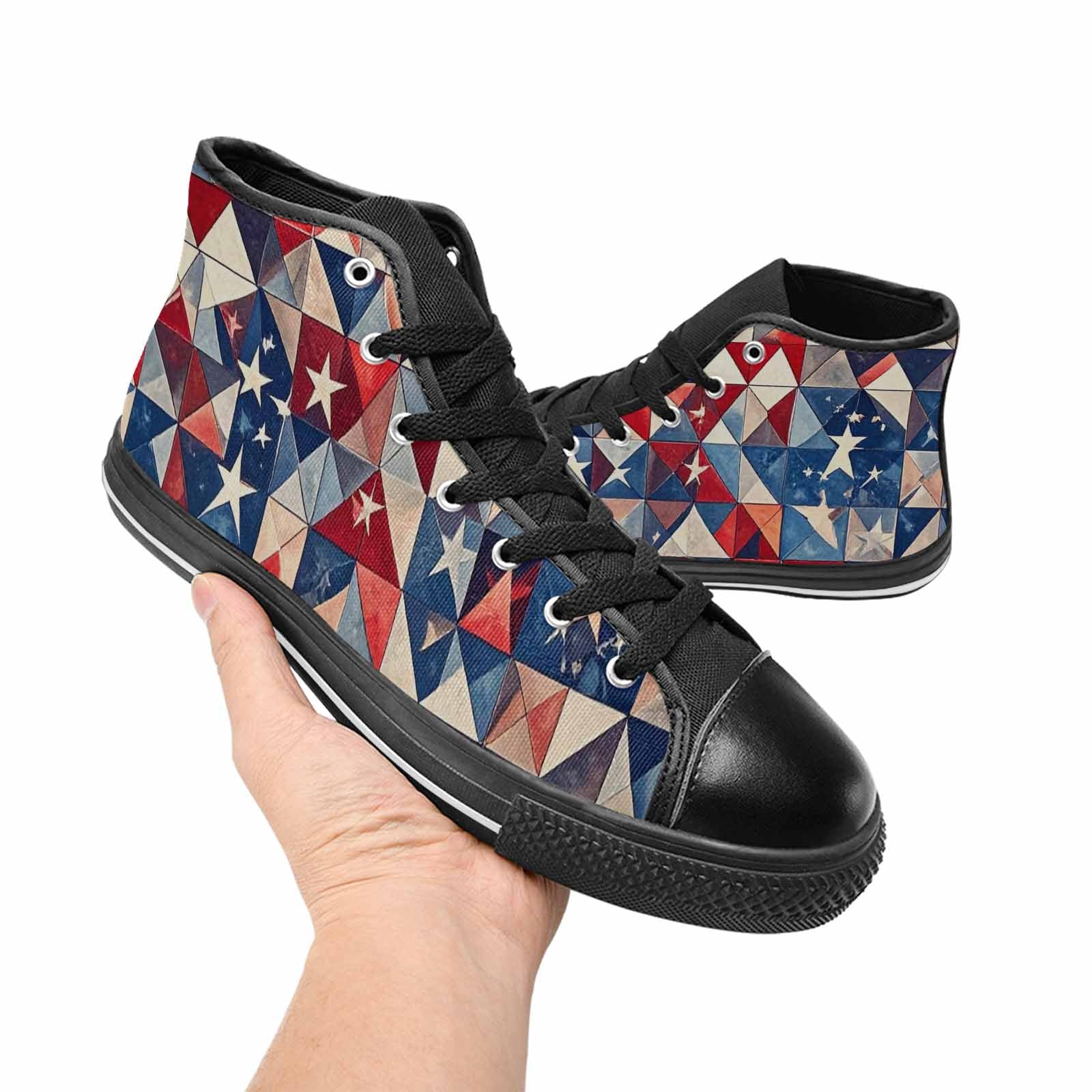 MEN'S American Flag Stars High Top Canvas Dreamcore Custom Sneakers