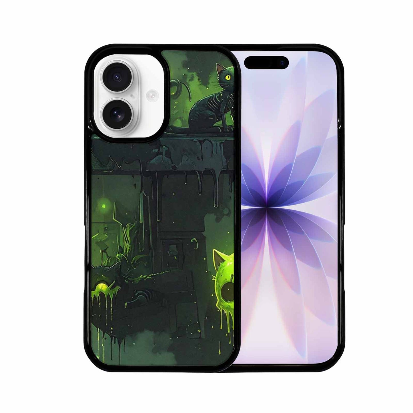 iPhone 17 Case — Toxic Melting Skeleton Cats Original Art, Custom Art Phone Cover