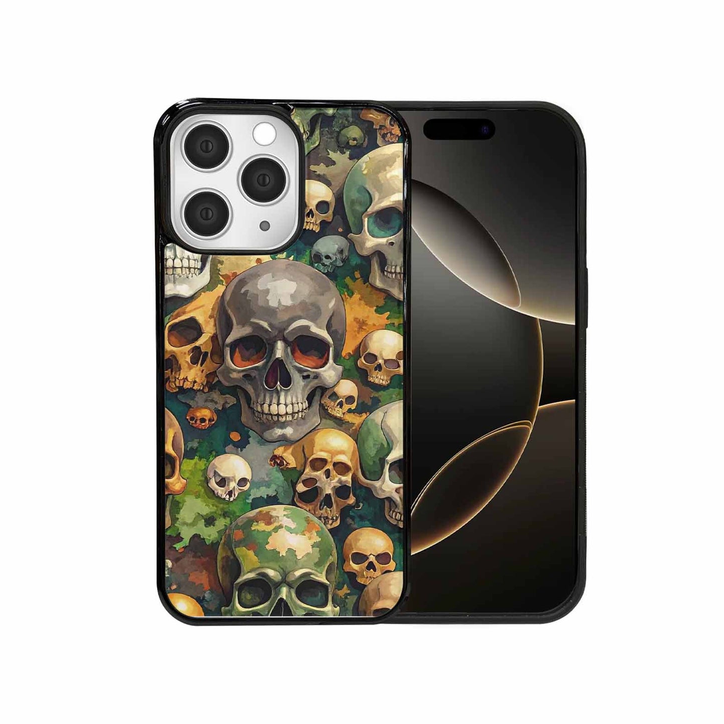 iPhone 15 Pro Max Case — Skulls Camoskulls Pattern Hu Avd, Custom Print Case Cover
