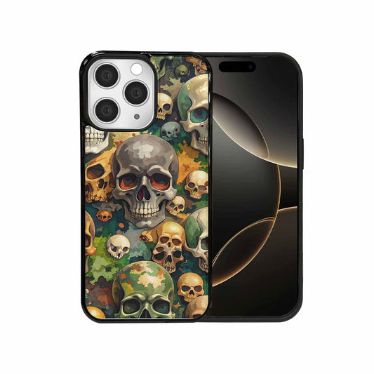 iPhone 15 Pro Max Case — Skulls Camoskulls Pattern Hu Avd, Custom Print Case Cover