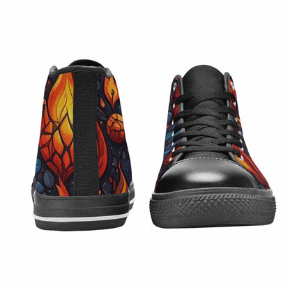 MEN'S Fire Flame High Top Canvas Y2K Custom Shoes