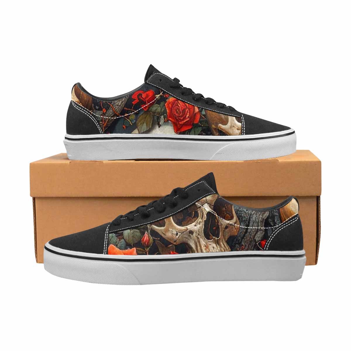WOMEN'S More Overlapping Ontop Each Lace-Up Canvas Dark Academia Custom Sneakers