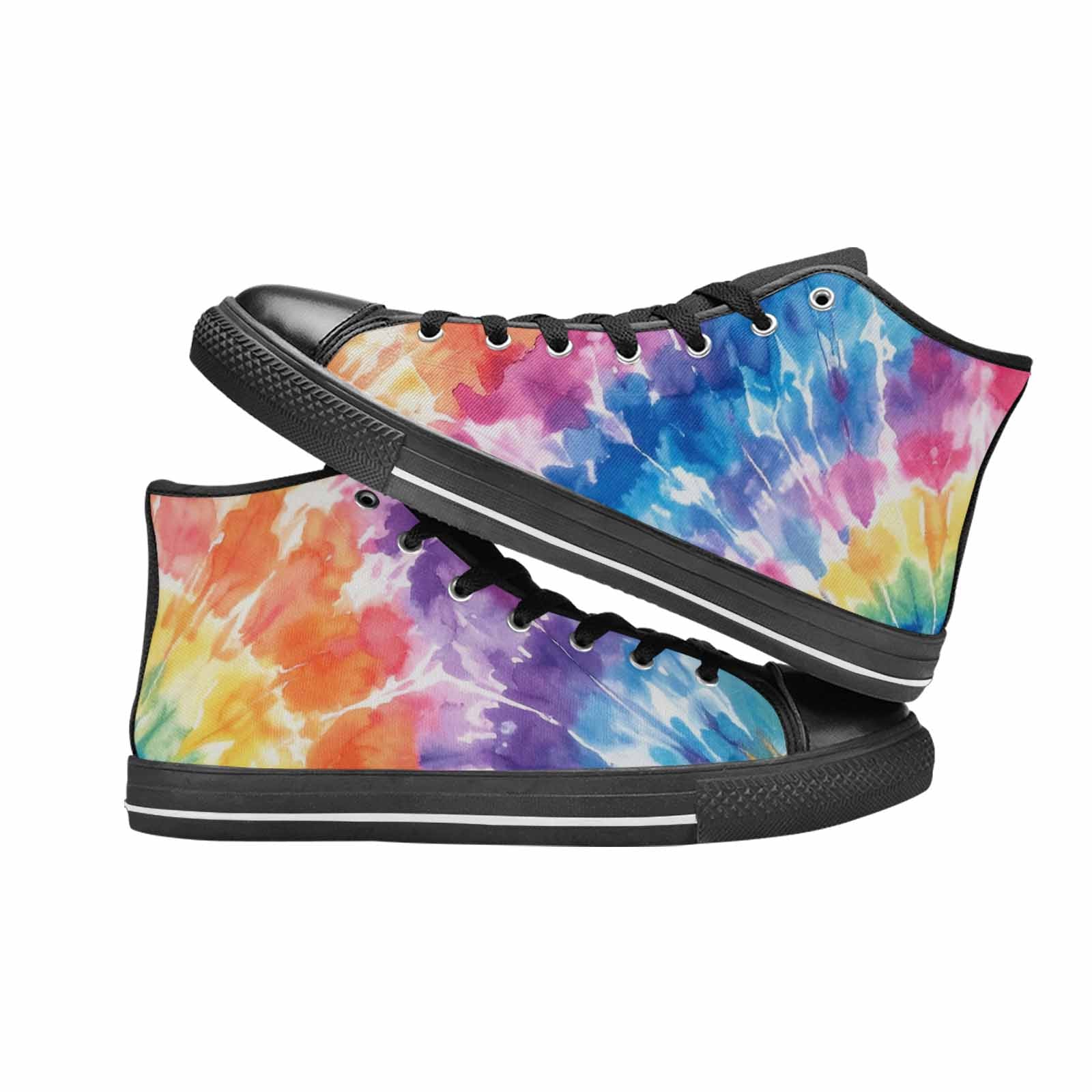 MEN'S Tie Dye Swirl High Top Canvas Dreamcore Custom Sneakers