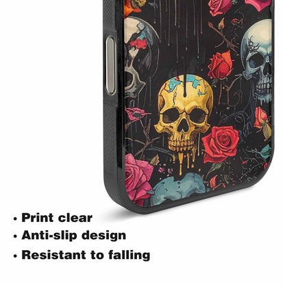 iPhone 16 Pro Max Case — Skulls And Rosesmelting Skulls A Dsq, Custom Phone Case