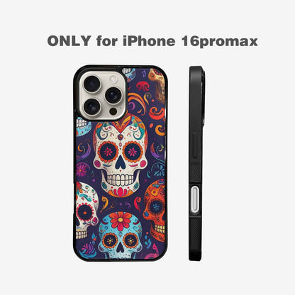 iPhone 16 Pro Max Case — Day Dead Sugar Skull Art 100s, Custom Art Phone Cover
