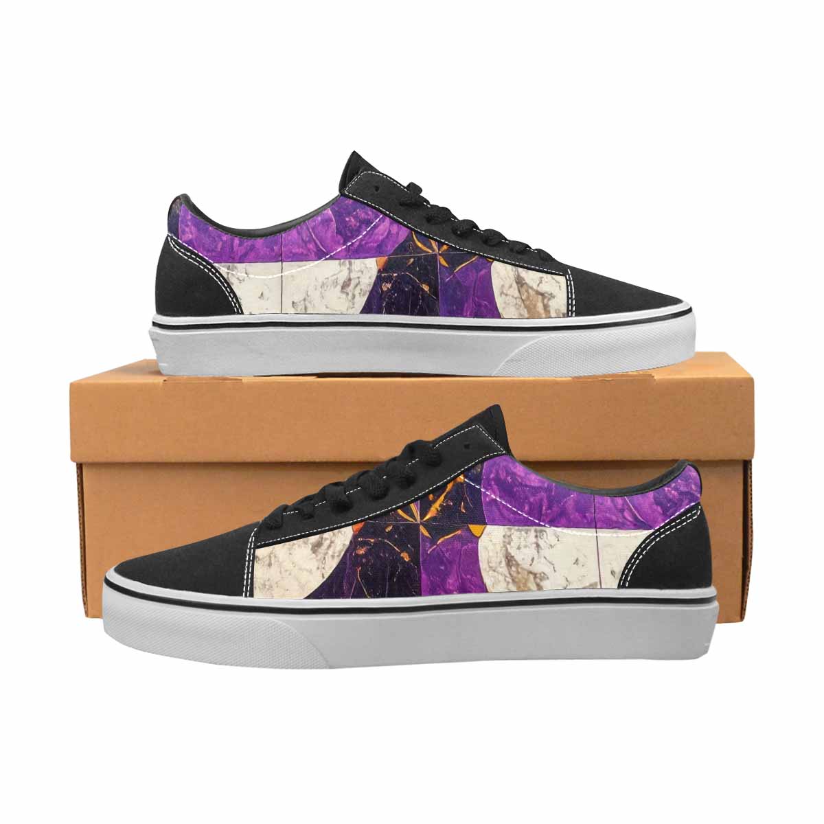WOMEN'S Nonbinary Flag Color Canvas Lace-Up Aesthetic Custom Shoes
