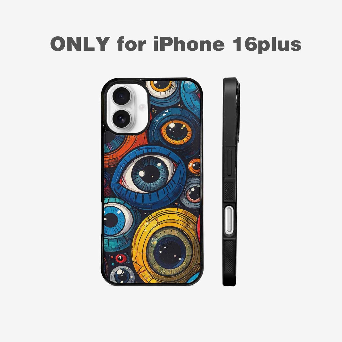 iPhone 16 Plus Case — Cartoon Eyeballs, Custom Art Phone Cover
