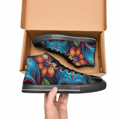 MEN'S Graffiti Skull High Top Canvas Wallpaper Art Sneakers
