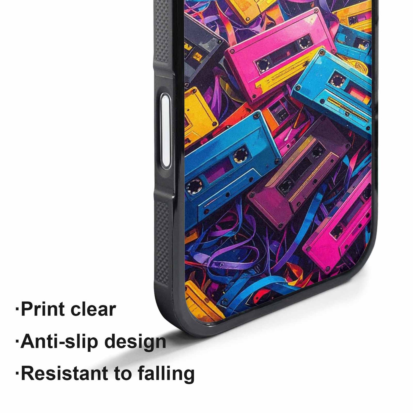iPhone 17 Pro Max Case — Retro Cassette Tape Pattern Retro Vintage, Personalized Phone Case