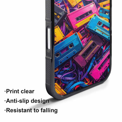 iPhone 17 Pro Max Case — Retro Cassette Tape Pattern Retro Vintage, Personalized Phone Case