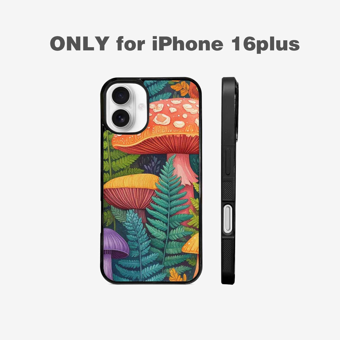 iPhone 16 Plus Case — Mushrooms Botanicalmushrooms P, Custom Designed Case Cover