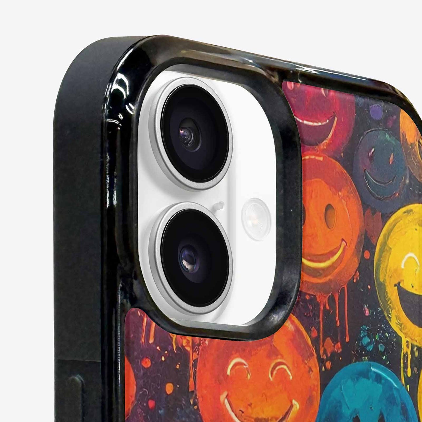 iPhone 16 Plus Case — Smiley Faces Glow Smiley Faces Pattern, Personalized Phone Case