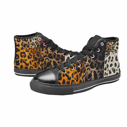 MEN'S Animal Print High Top Canvas Neon Fantasy Custom Sneakers